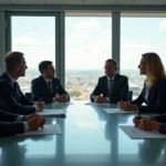 Groupe de professionnels lors d'une réunion à Rennes
